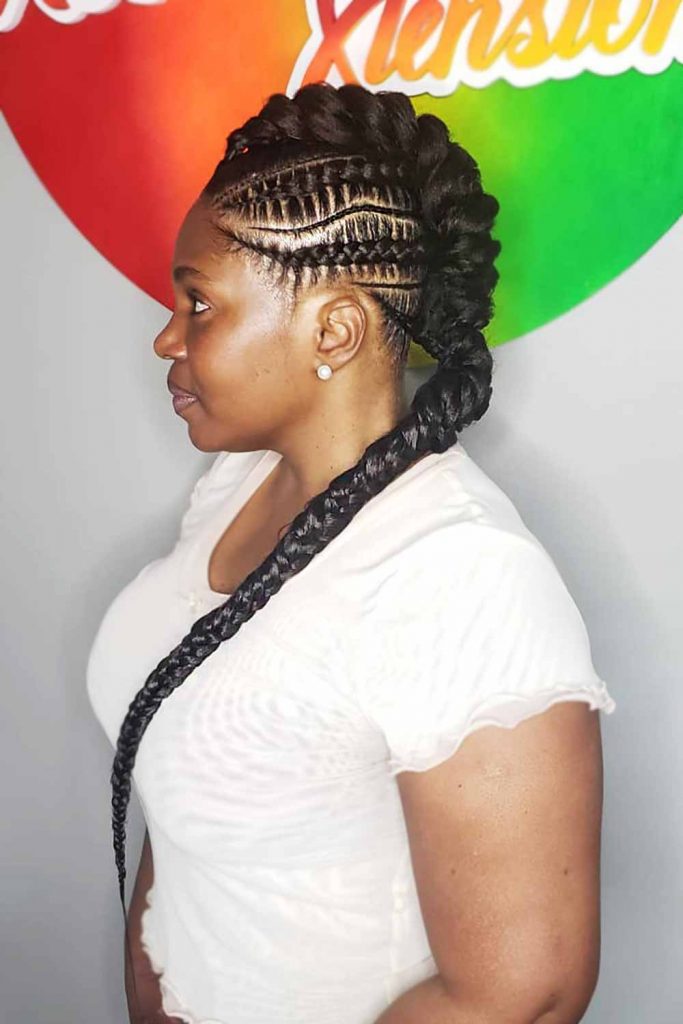 Faux Hawk Cornrow Braid Style #cornrowbraids #braids