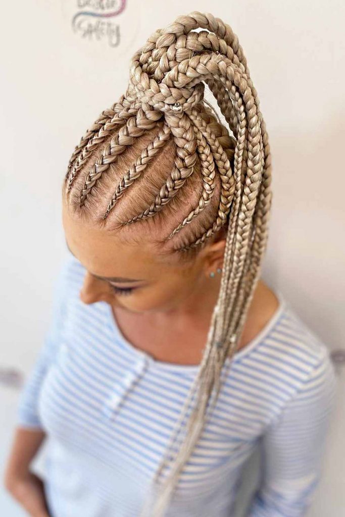 Long Blonde Cornrow Braids #cornrowbraids #braids