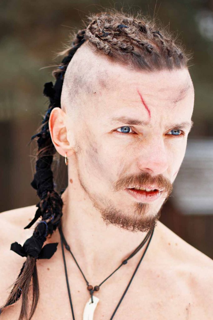 Braided Viking Style with Shaved Sides #longhaircutformen #longhairstyle #vikingstyle
