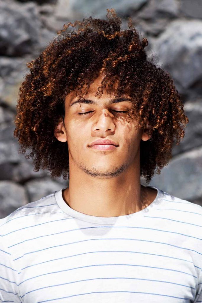 Curly Afro #longhaircutformen #longhairstyle #curlyafro