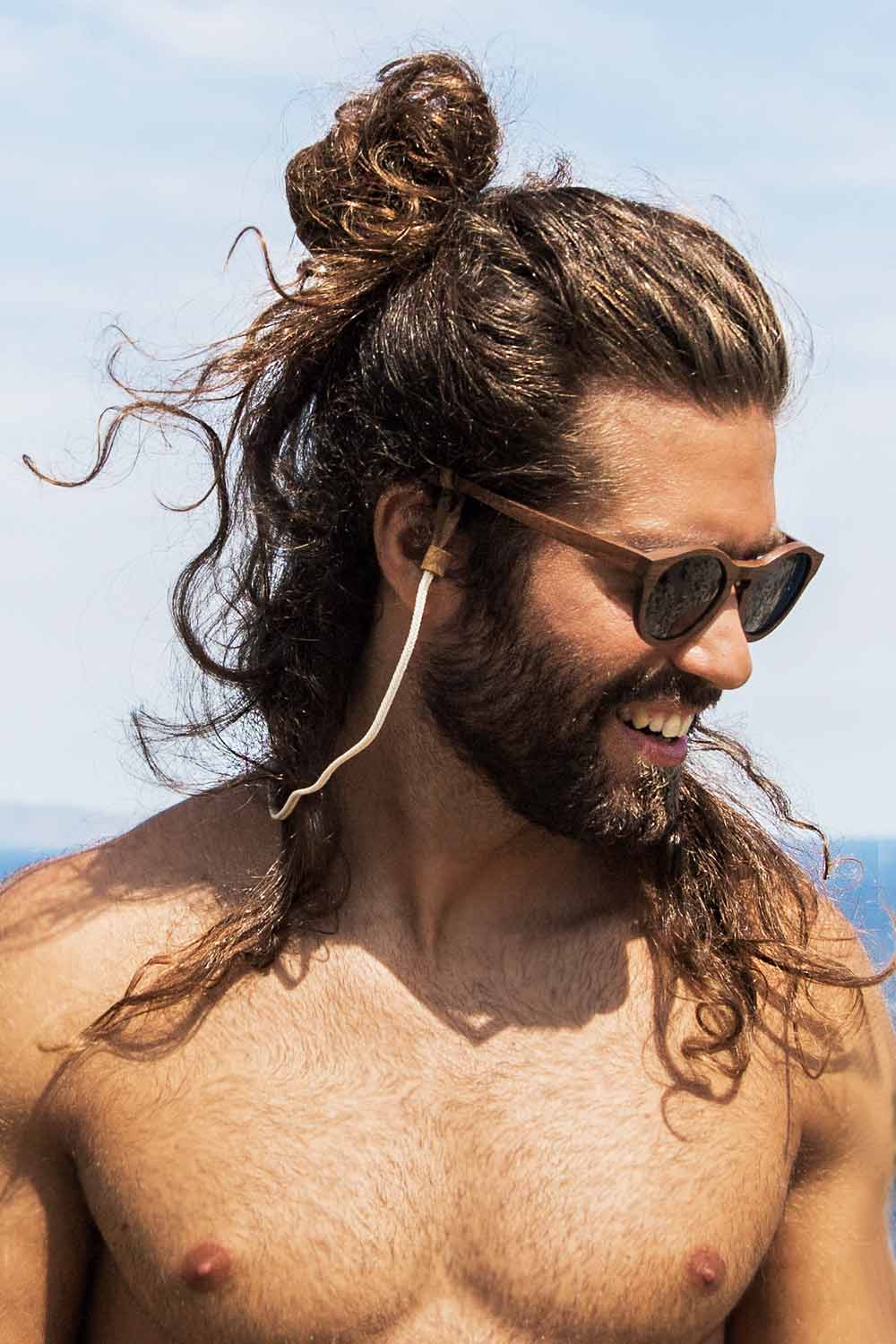 Half Updo Knot #longhaircutformen #longhairstyle #updoknot