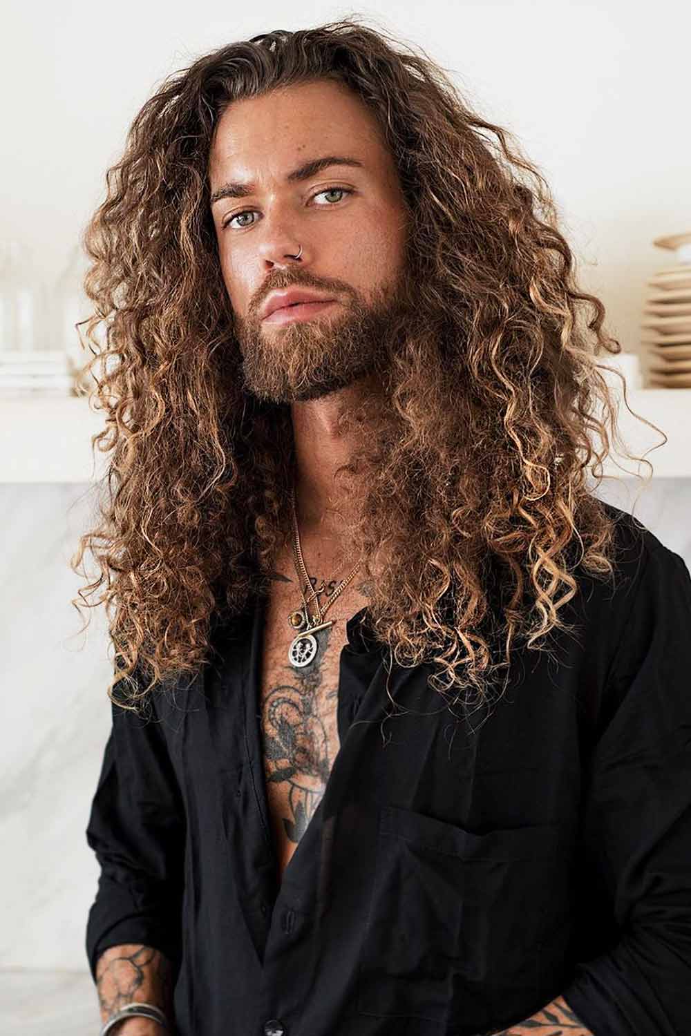 Long Curly Hair #longhaircutformen #longhairstyle