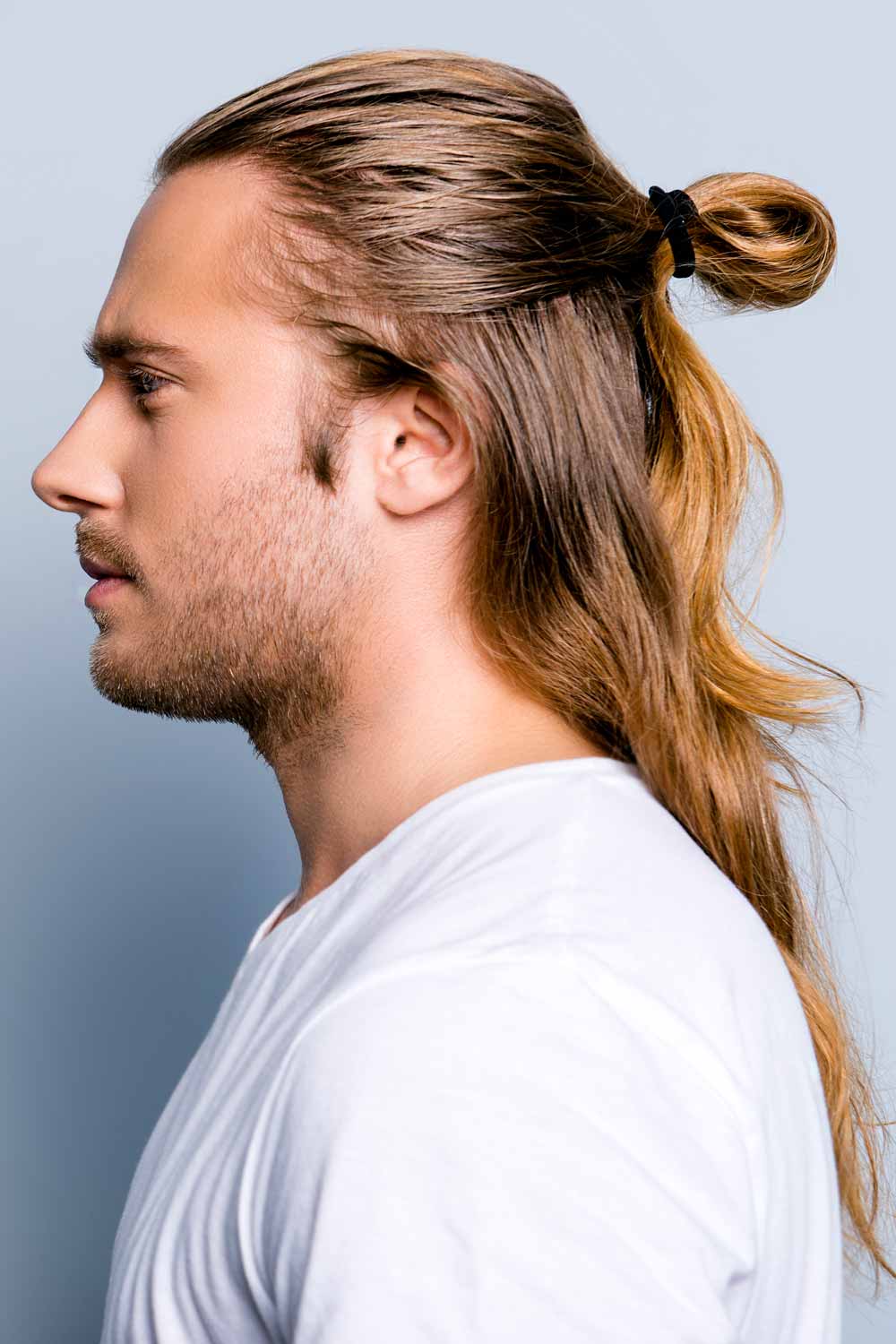 Half Updo Knot Styles #longhaircutformen #longhairstyle #updoknot