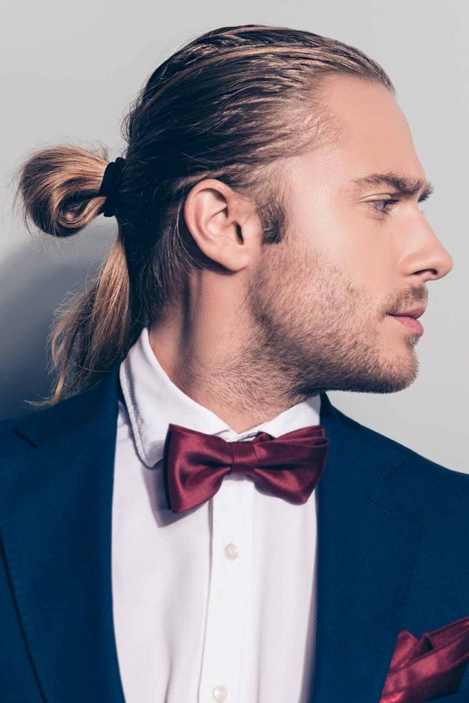 Updo Style For Wedding #longhaircutformen #longhairstyle #lowbun