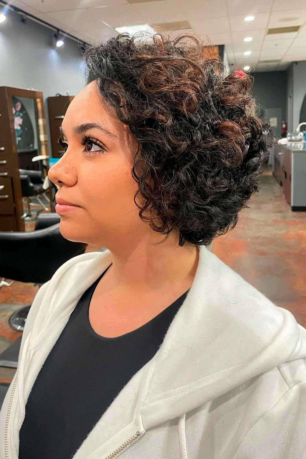 Curly Hair with Brown Highlights