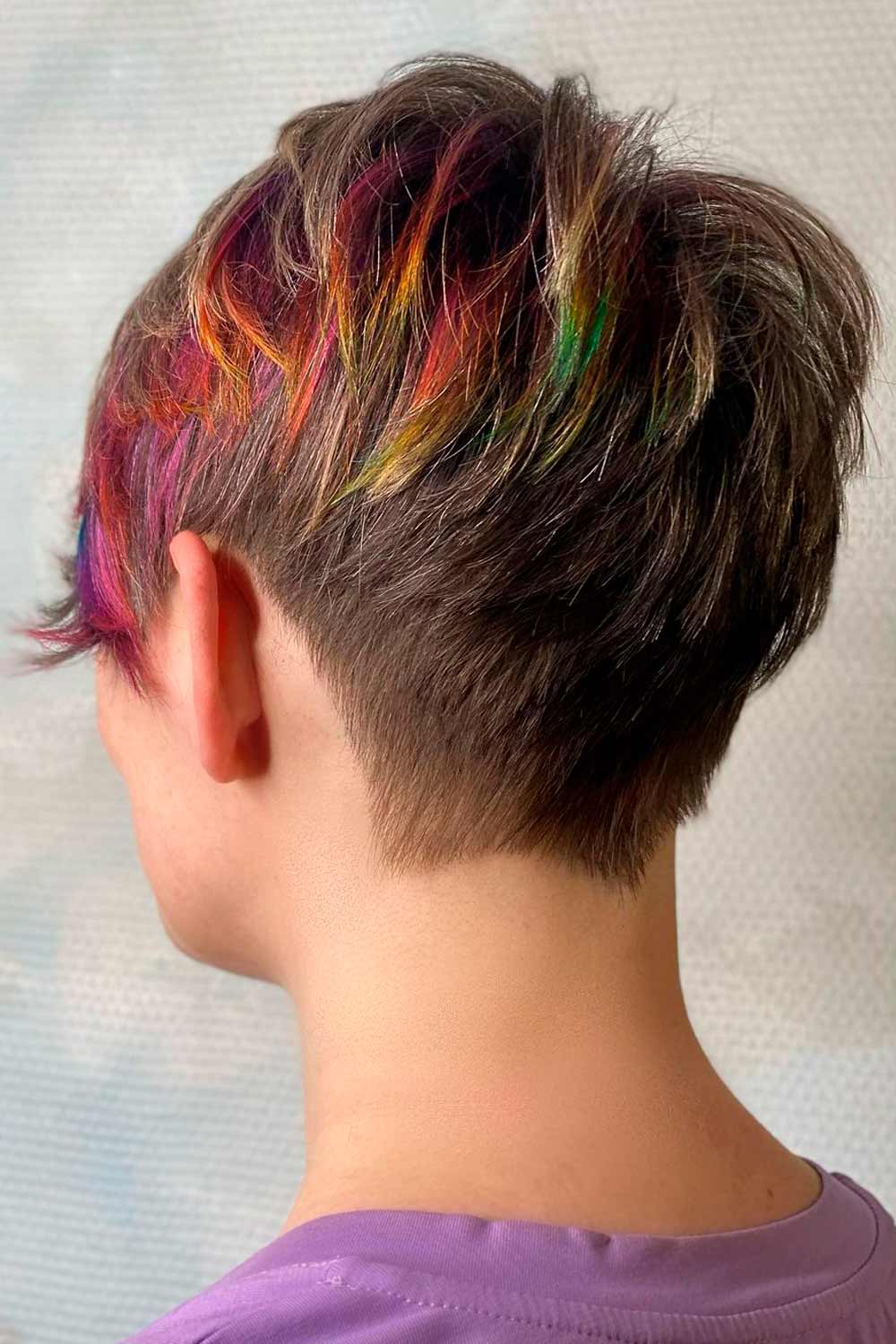 Short Hair with Rainbow Blocks