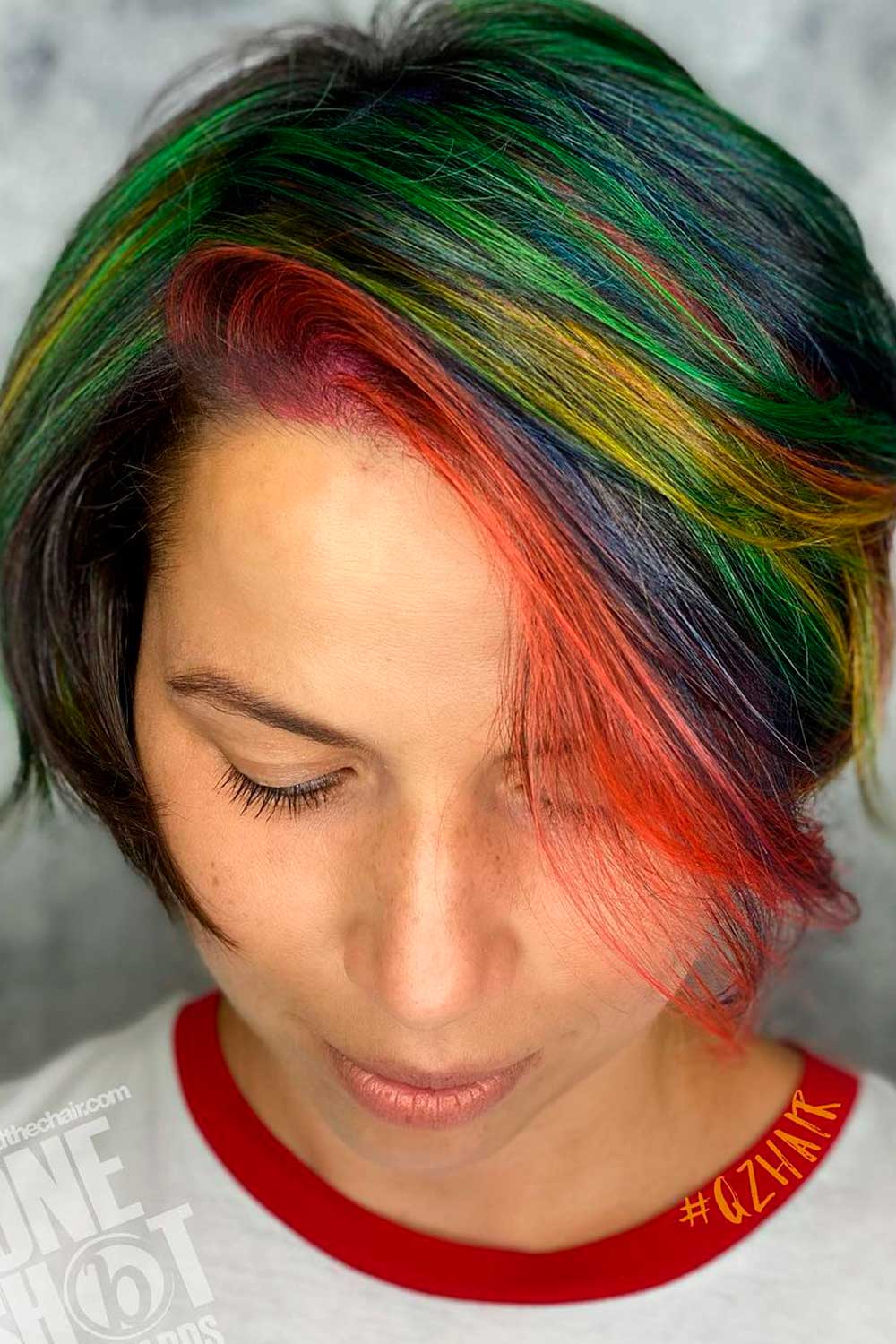 Bright Rainbow Style for Short Hair