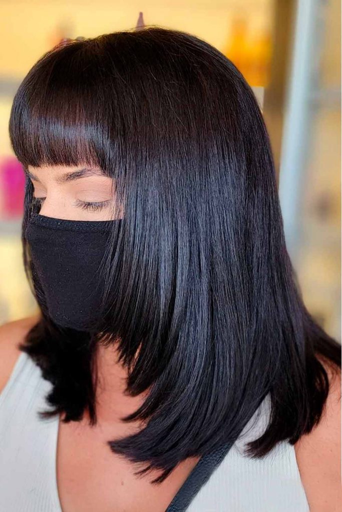 Face Framing Hairstyle With Blunt Bangs