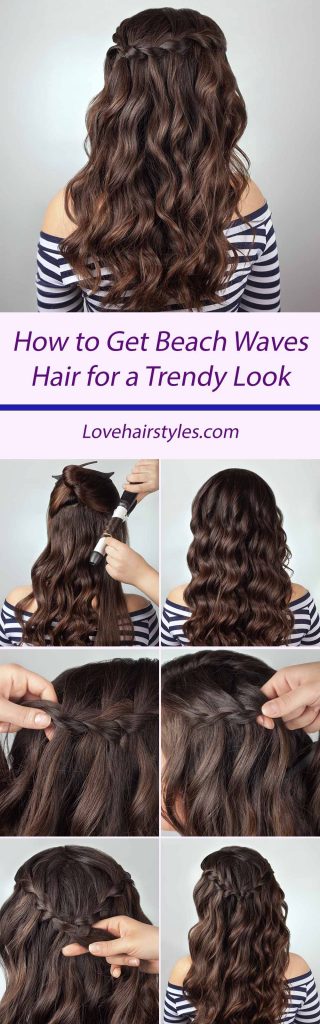 Easy Half Updo Hairstyles with Beach Waves