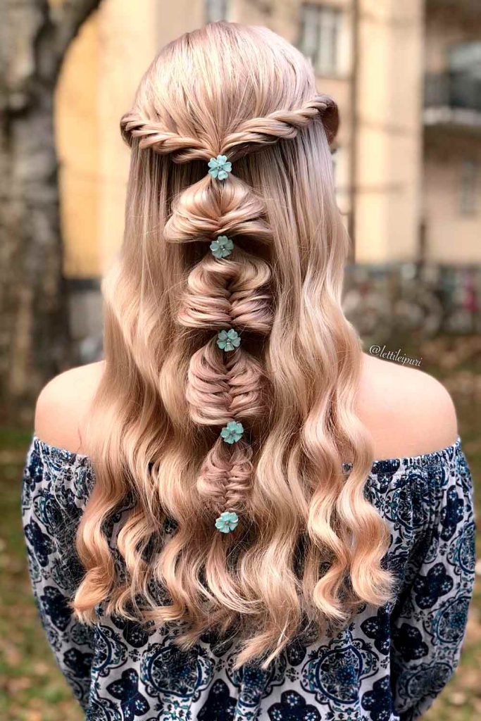 Half-Up Fishtail Braid #braidedhairstyles #braids