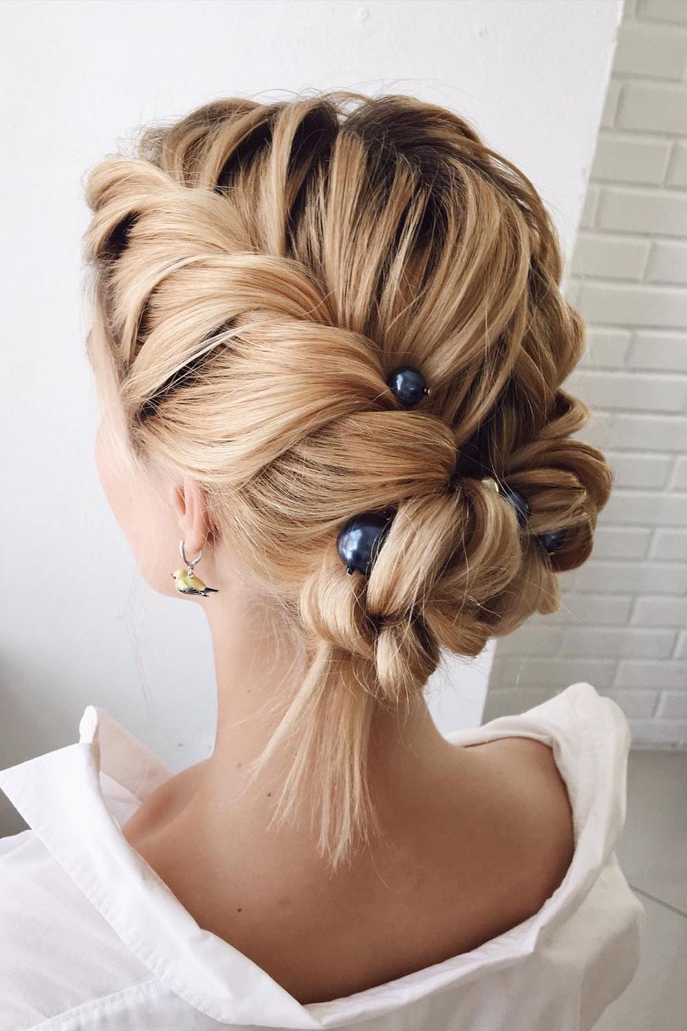 Blonde Up Braided Hair with Acessories