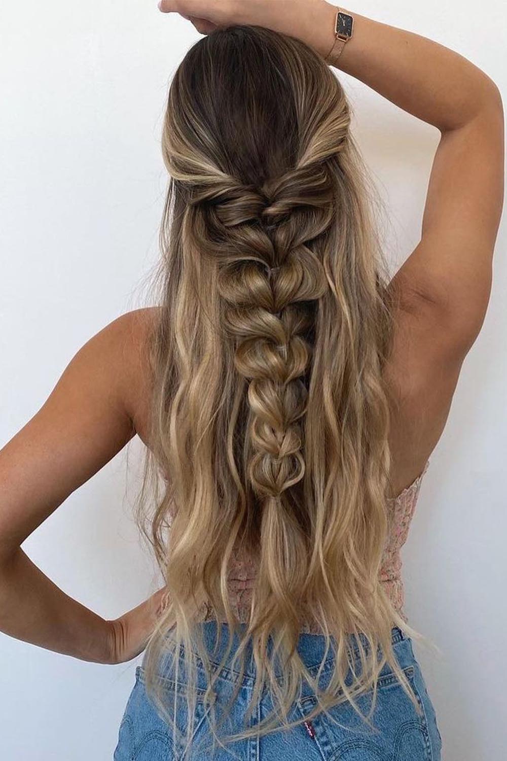 Braided Long Beach Waves Hair