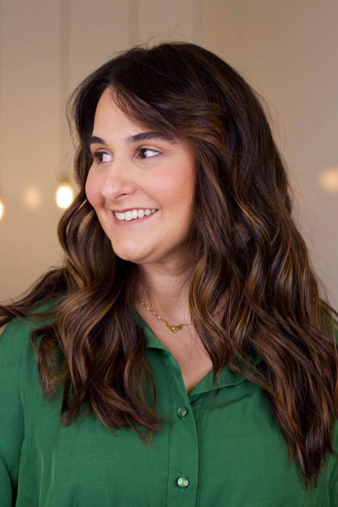 Beachy Waves with Face-Framing Bangs