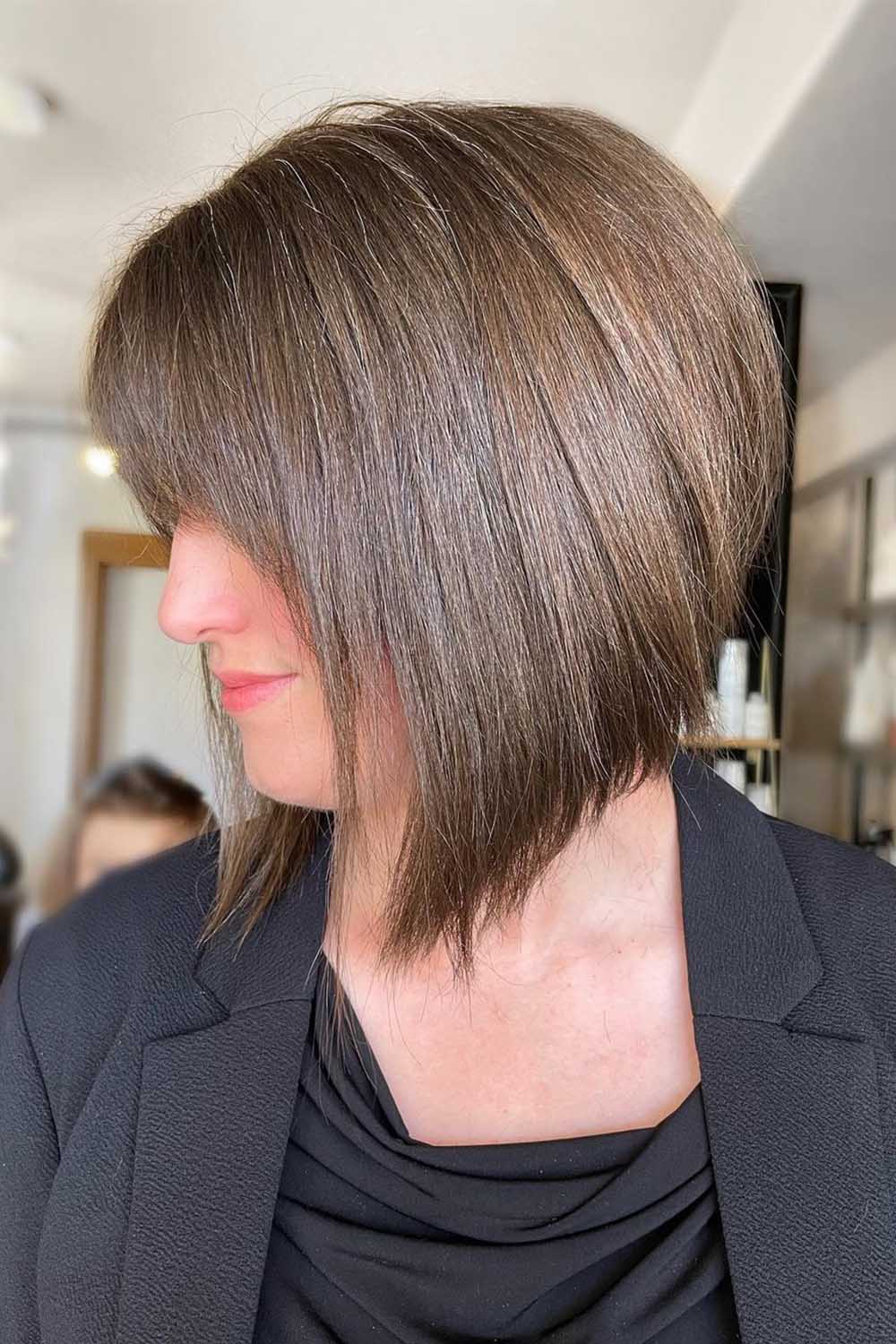 Low-Maintenance A-Line Bob with Bangs