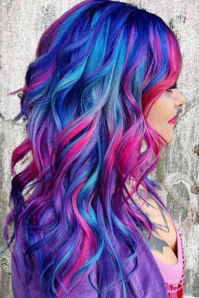 Pink and Blue Hair Combination