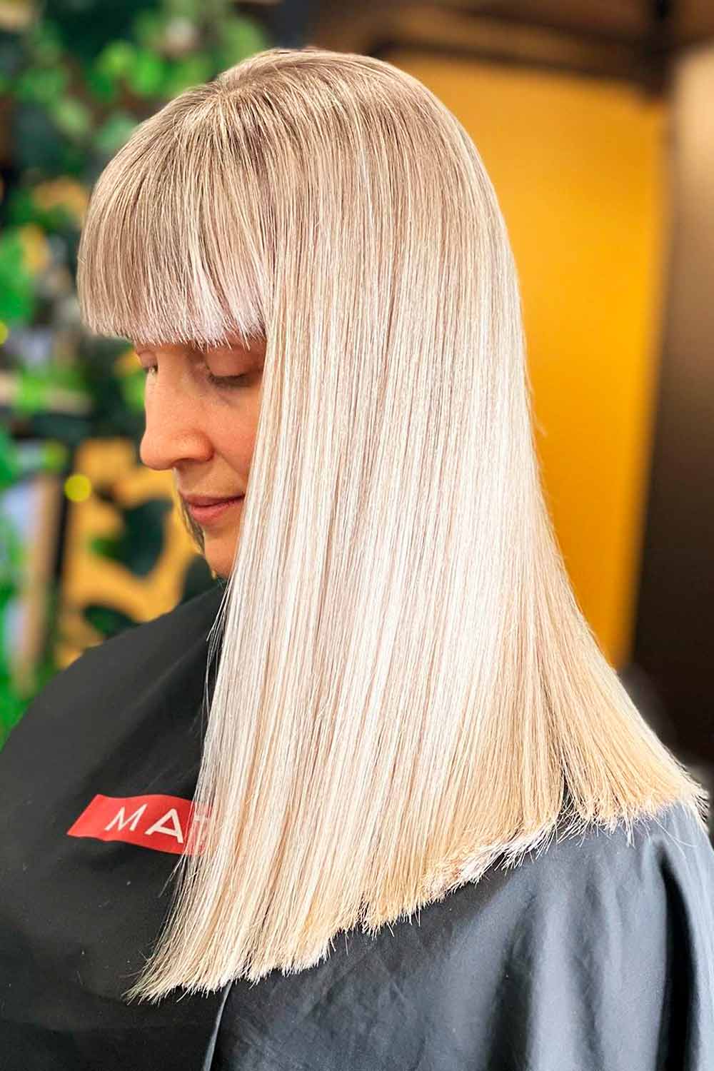 Embellish Your Blonde Straight Hair With Bangs #straighthair #straighthairstyle #straighthairideas