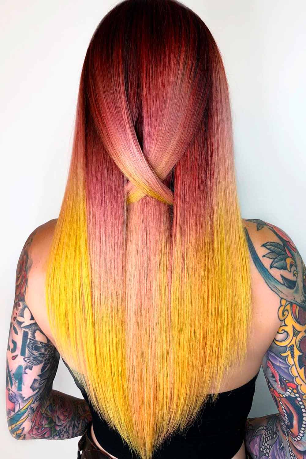 Bright Ombre Style with V Haircut #vcuthairshape #vcuthair #vhaircut