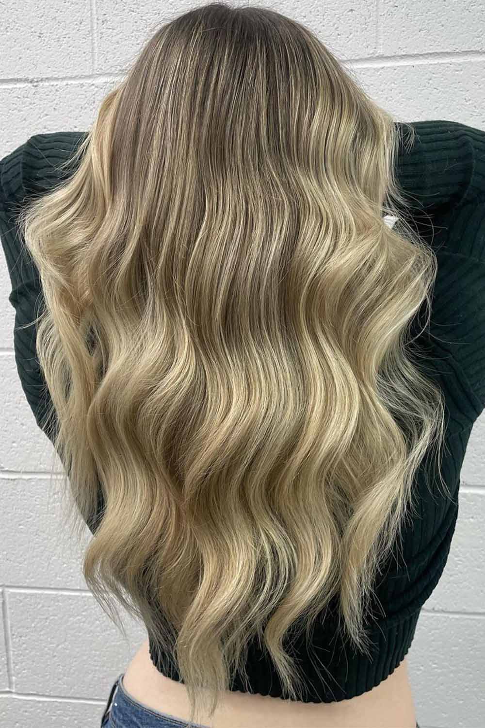 Ash Blonde Balayage on Wavy Hair