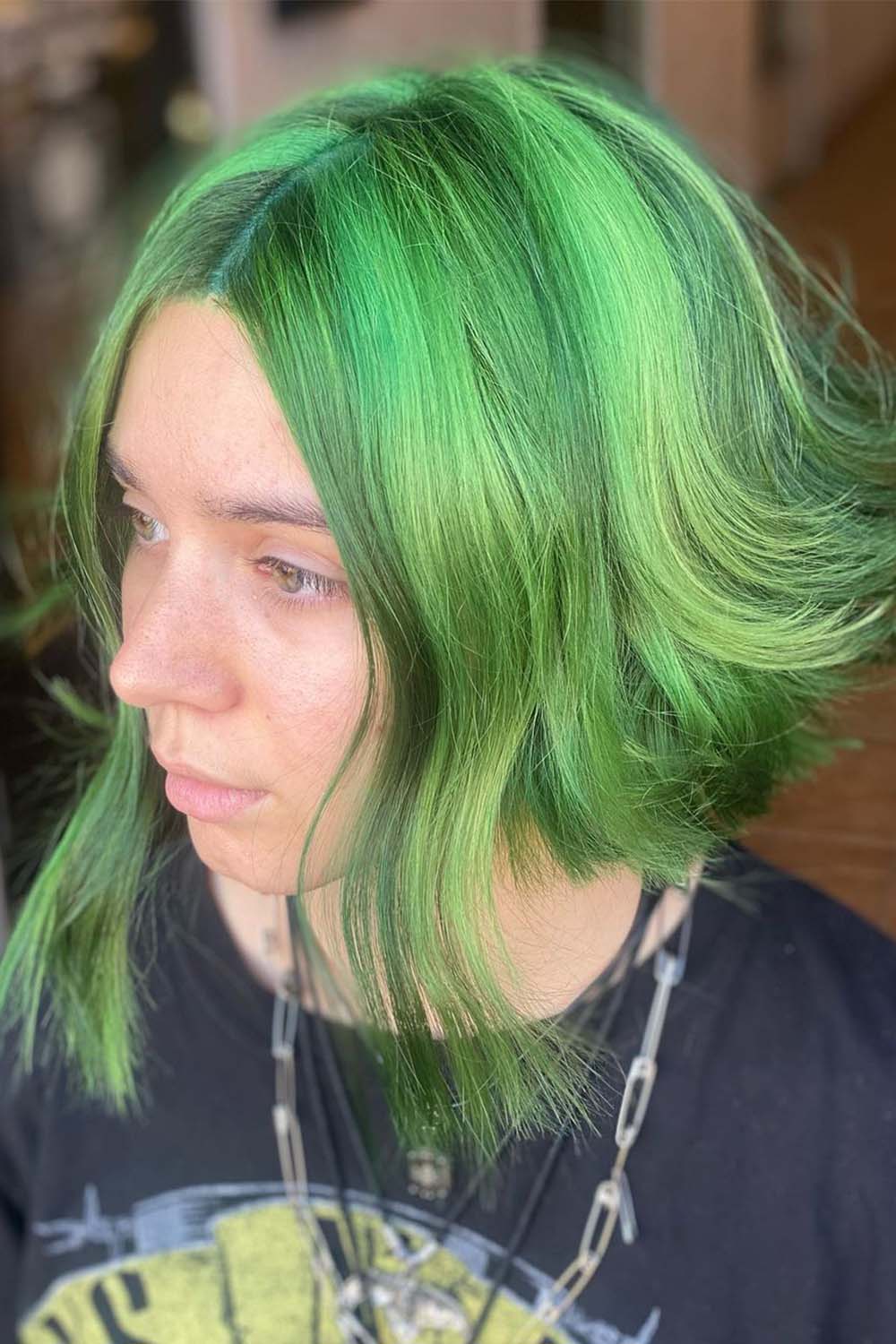 Green and Black Hairstyle