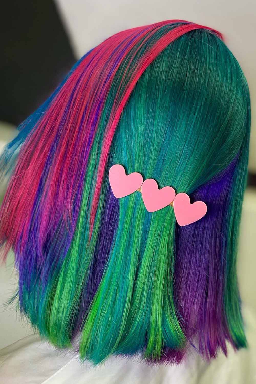 Green and Pink Hair Mix