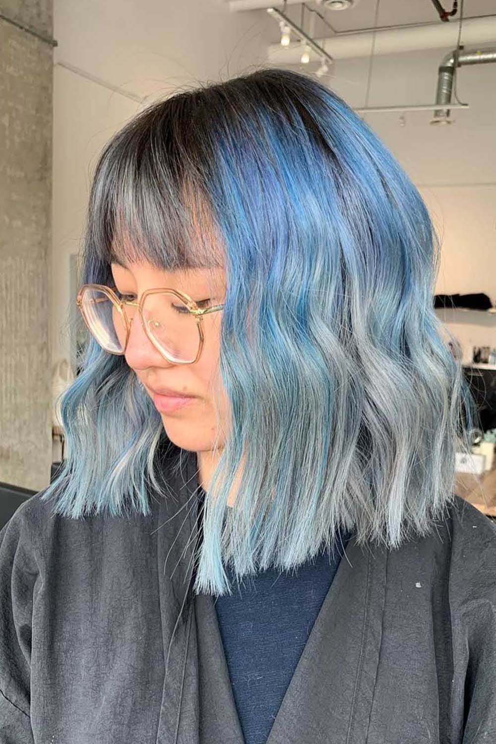 Blue Highlights for Short Hair