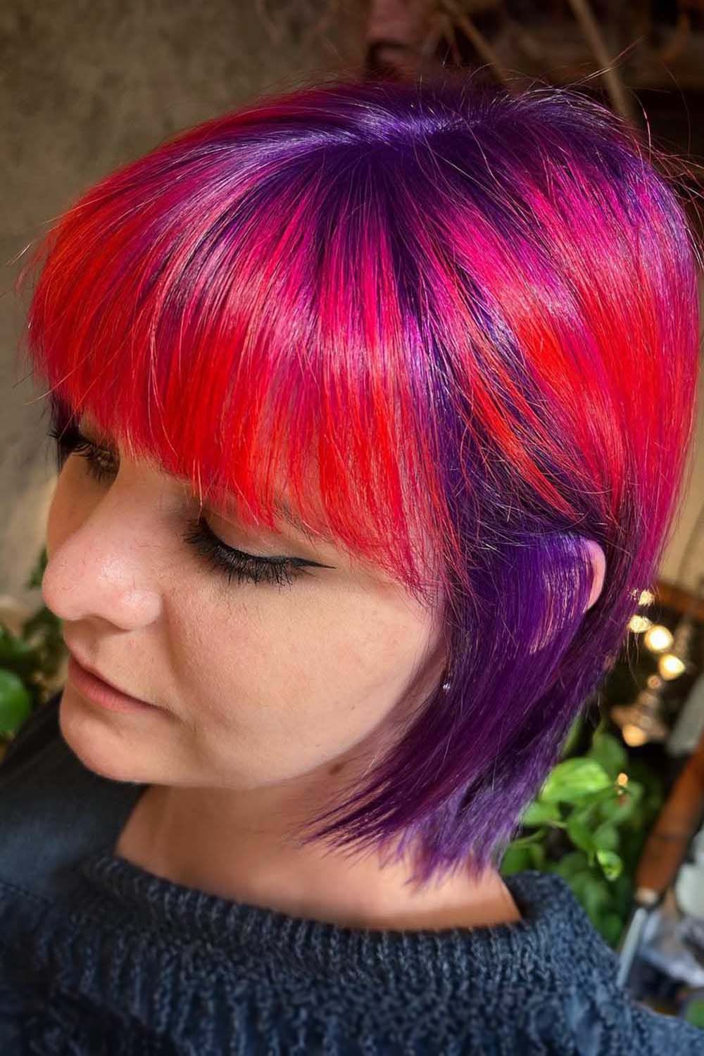Red and Violet Hair Color Combination