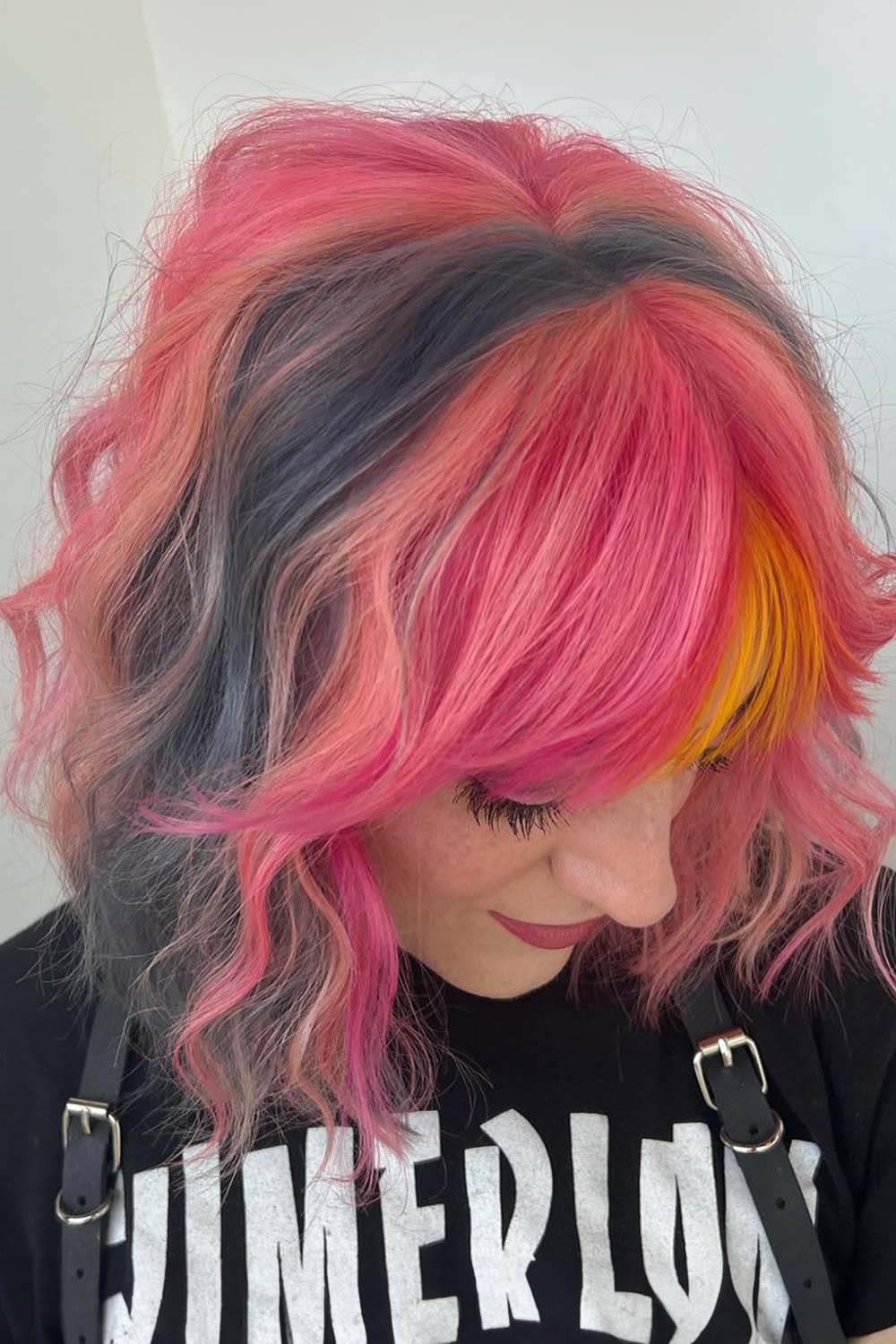 Pink Highlights for Short Hair