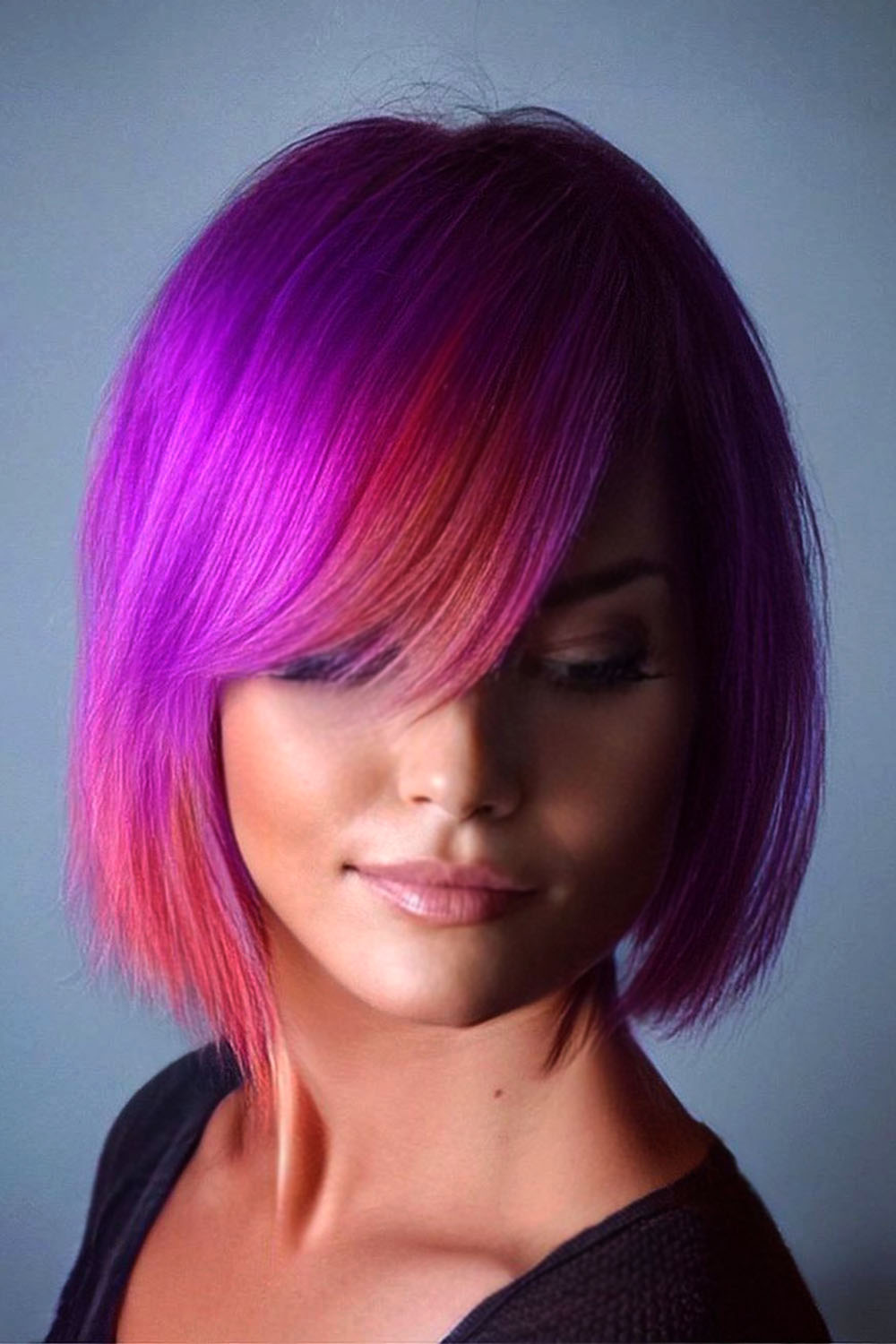 Hair with Pink and Red Highlights