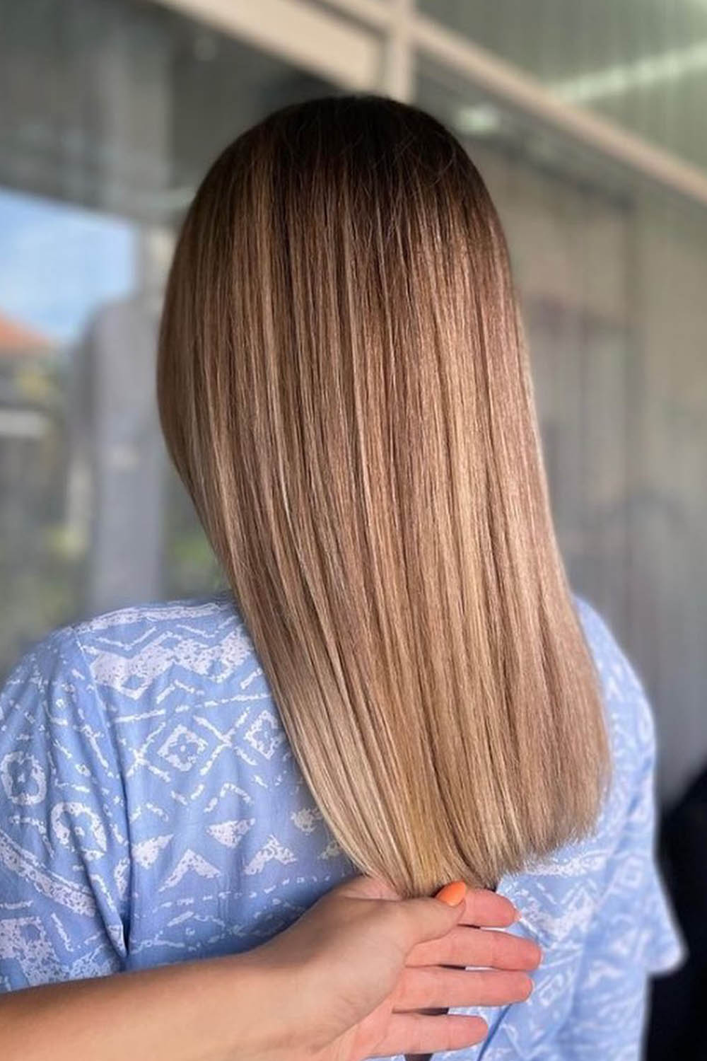 Honey Blonde Hair with Dark Roots