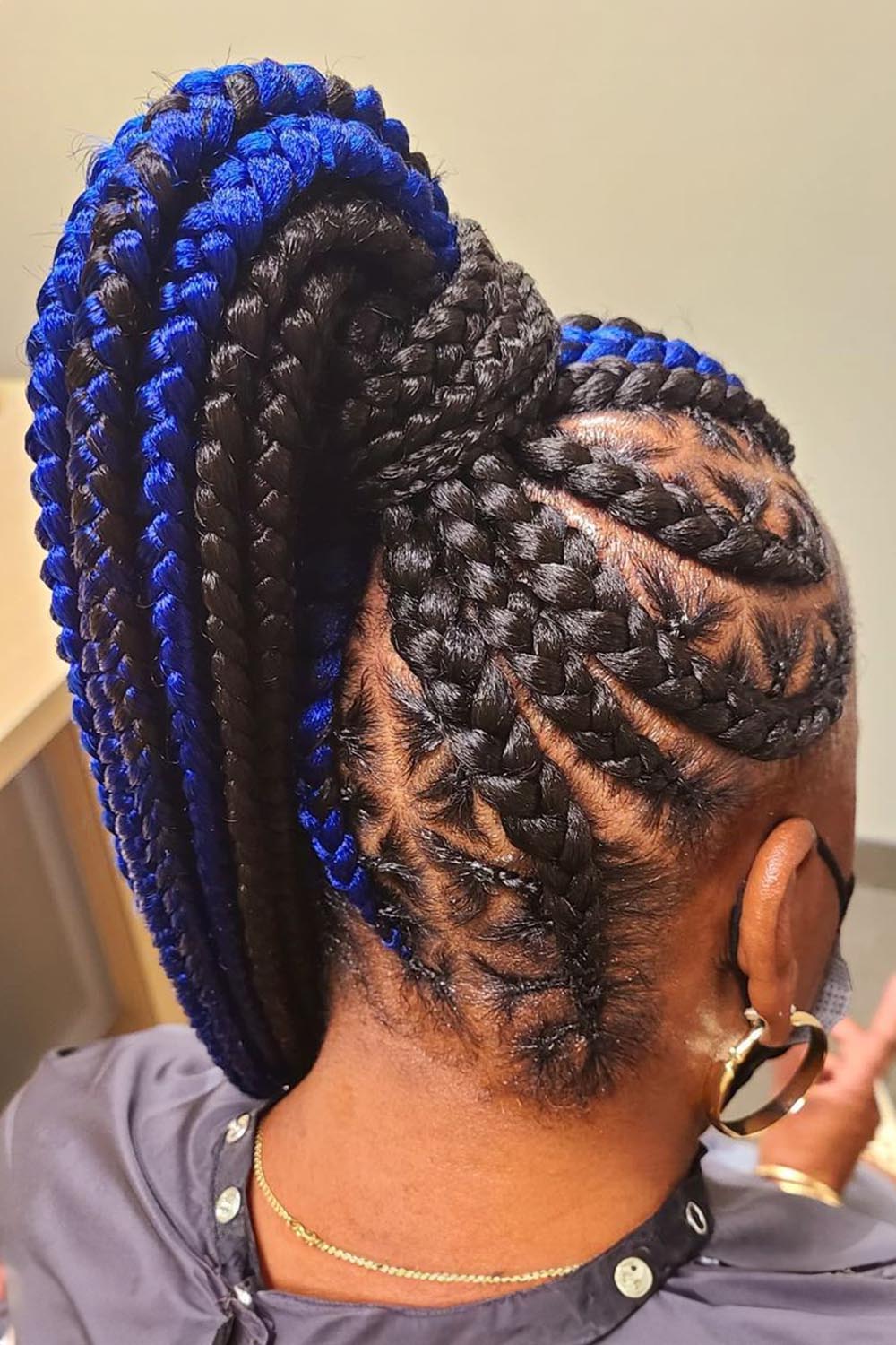 Braided Blue Peekaboo Braids