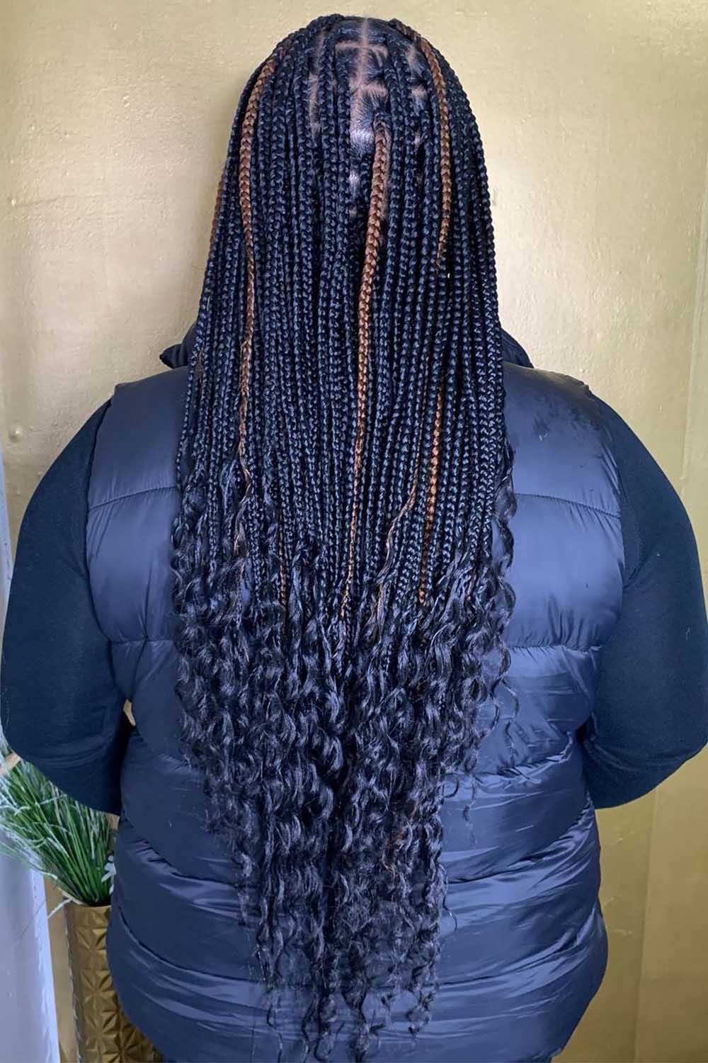 Trendy Peekaboo Braids with Curly Ends