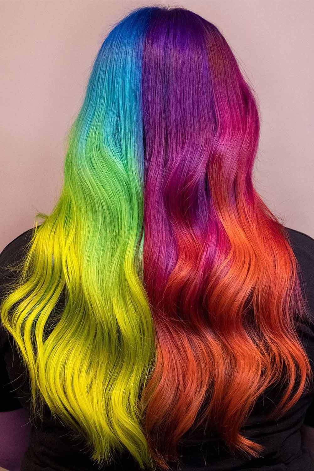 Rainbow Ombre Fall Hair