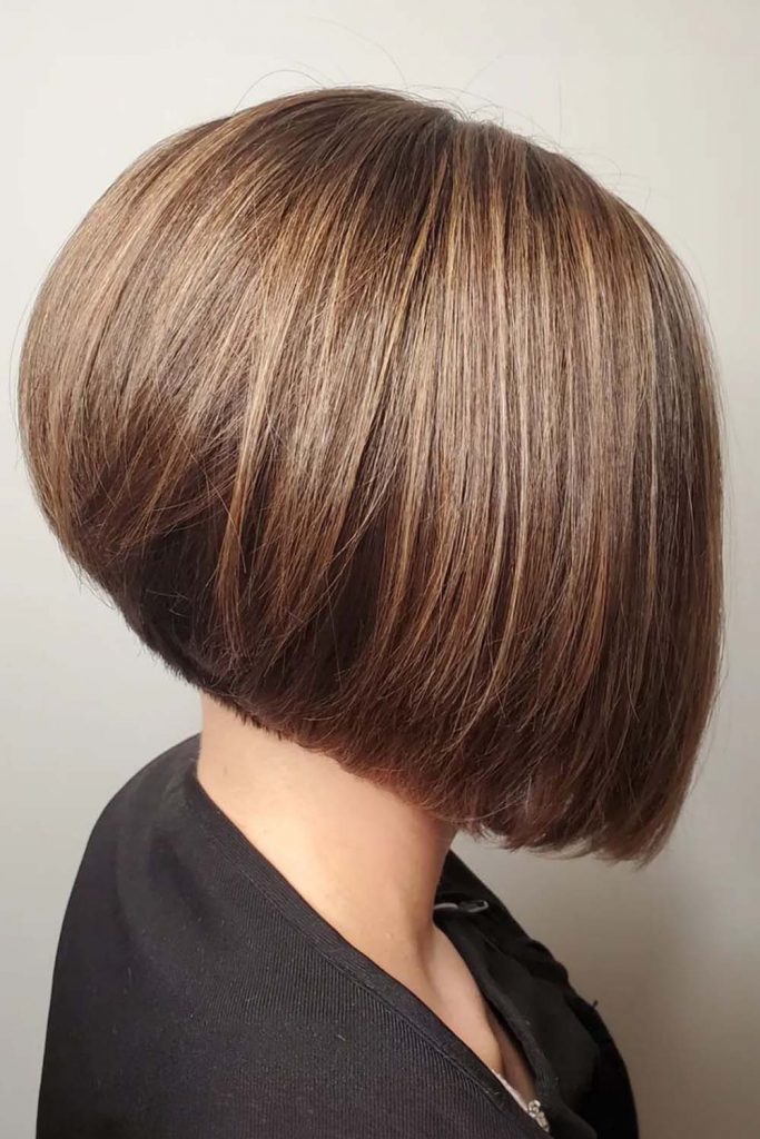 Angled Bob With Caramel Highlights