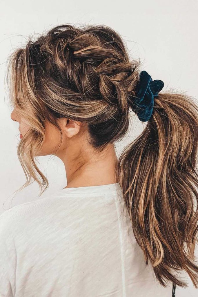 Brown Hair Into Ponytail