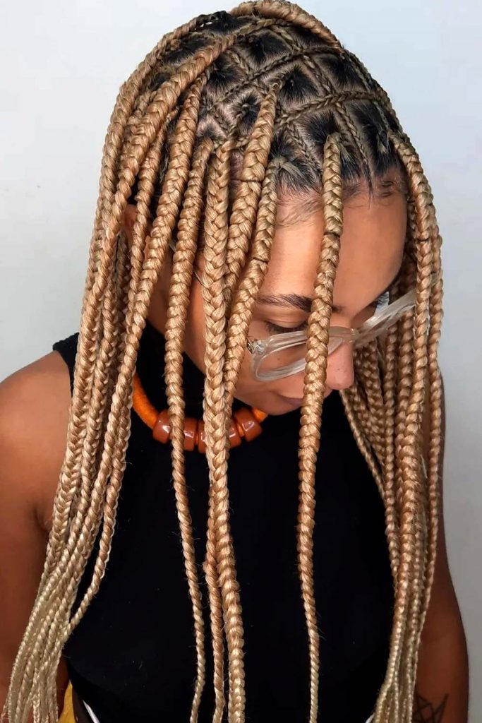 Cornrows and Knotless Braids Combo