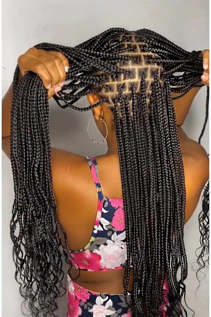Box Braids With Curly Ends