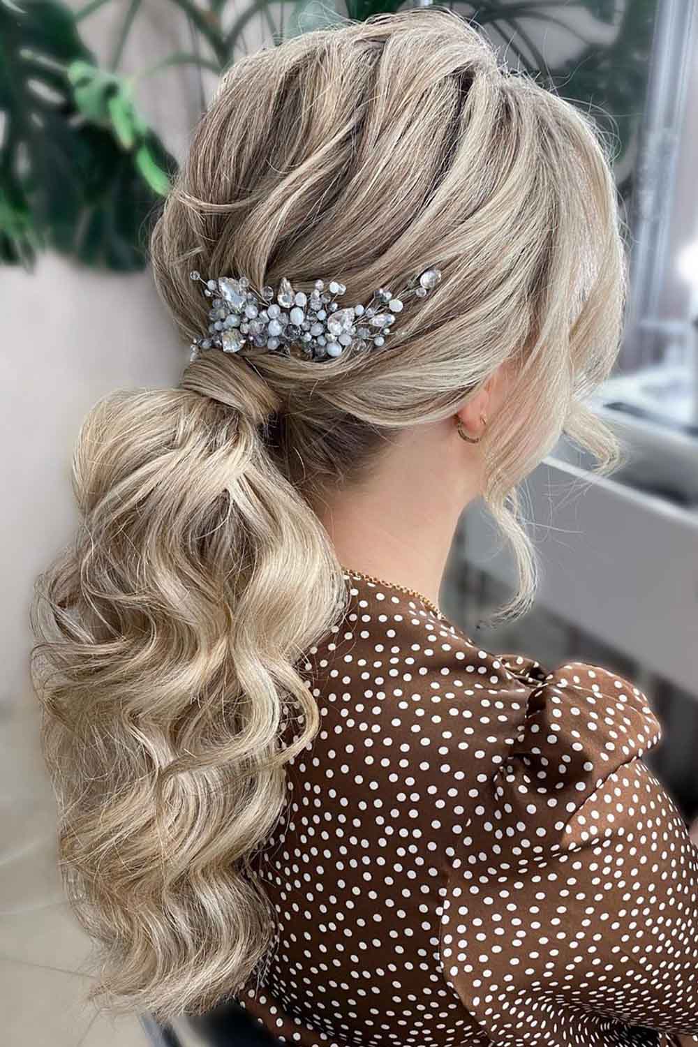 Curly Blonde Ponytail Mother Of The Bride Hairstyle