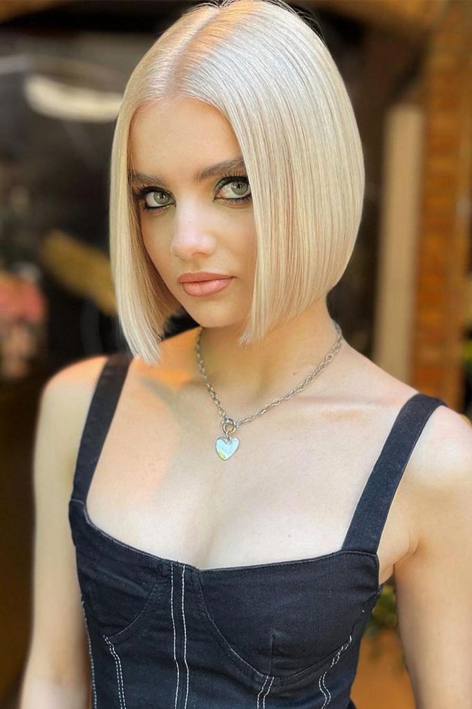 Platinum Stacked Bob Haircut