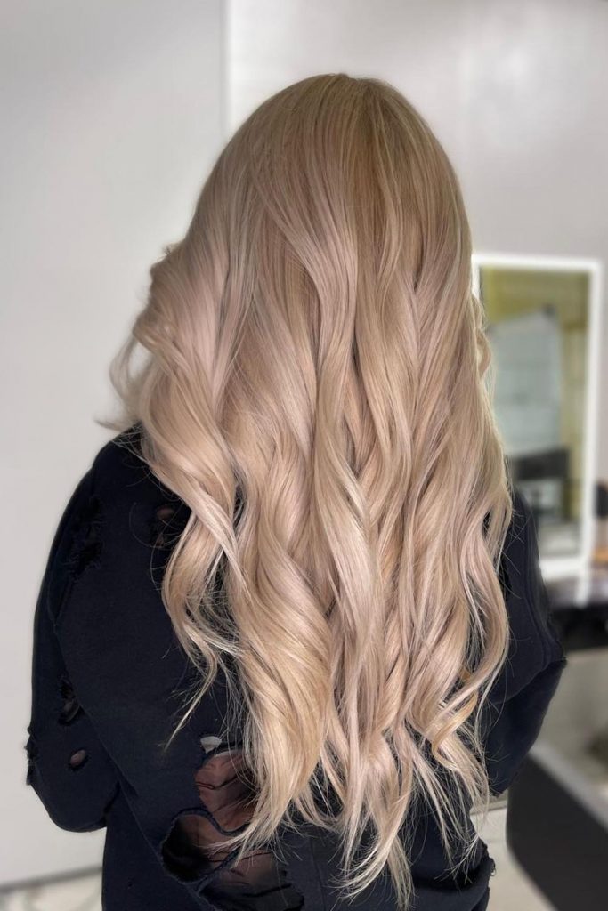 Long Layered Platinum Blonde Cut