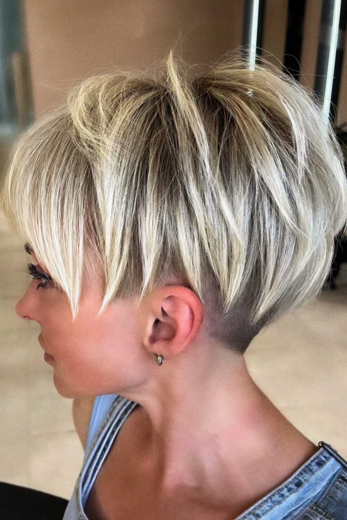Cool Blonde Layered Pixie