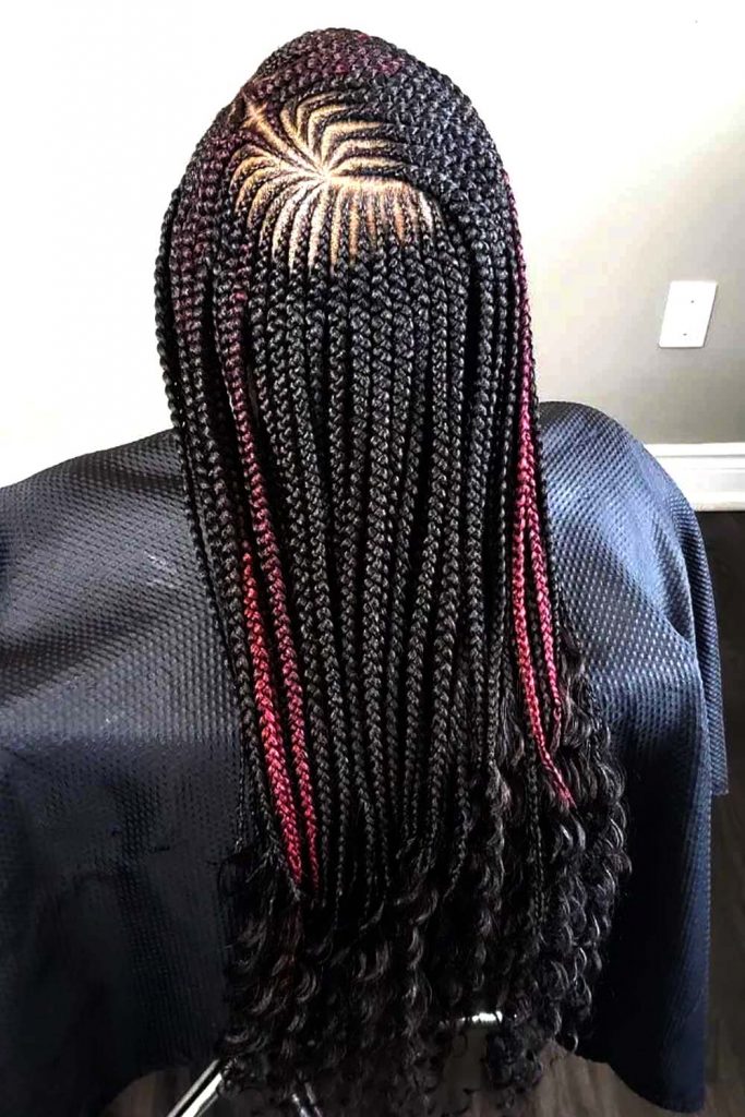 Small Box Braids With Curly Ends