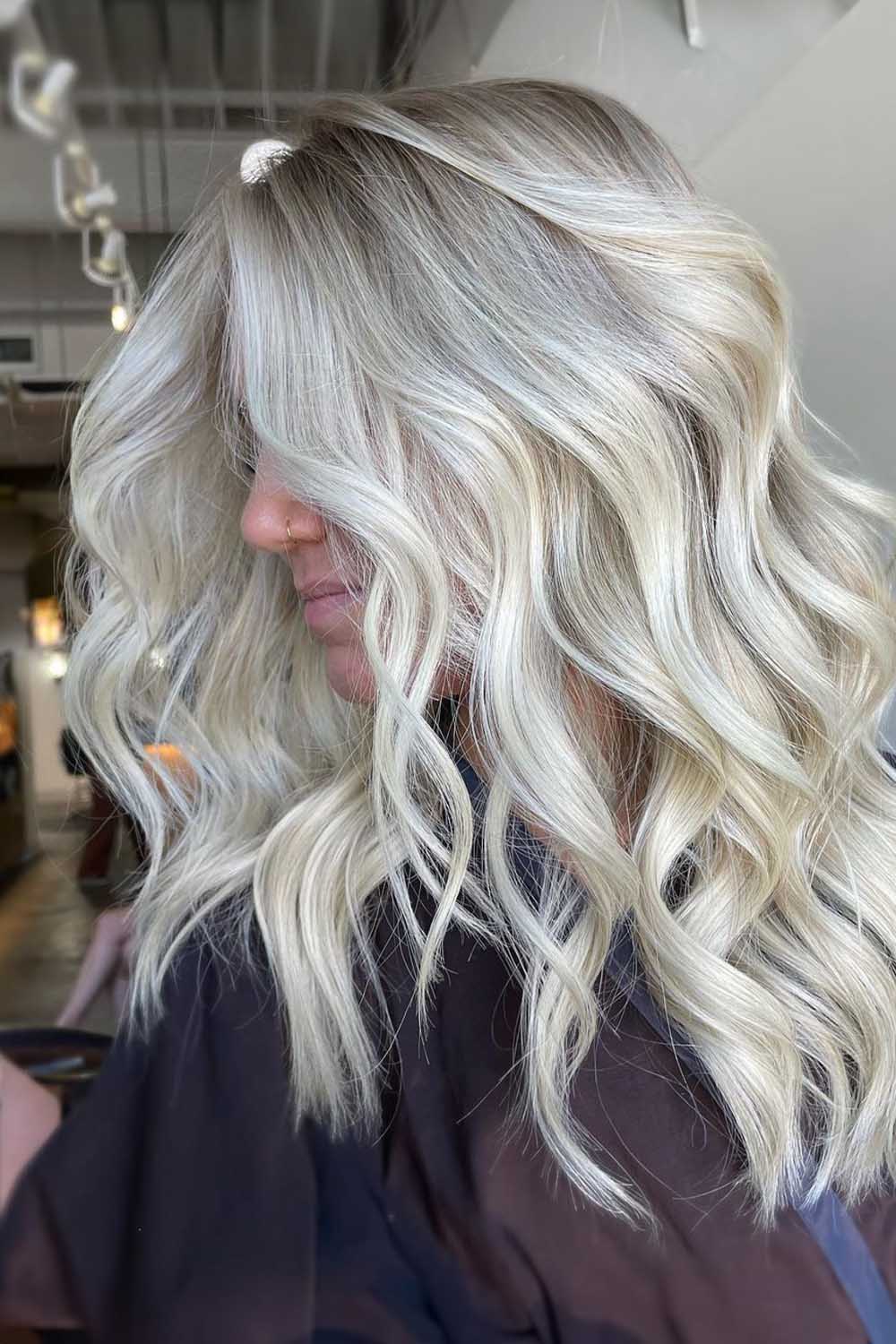 White Blonde Hair with Lived In Roots