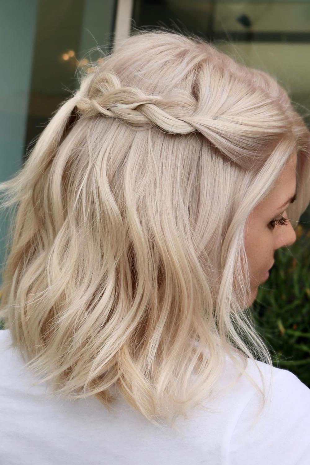 Long Braided White Bob