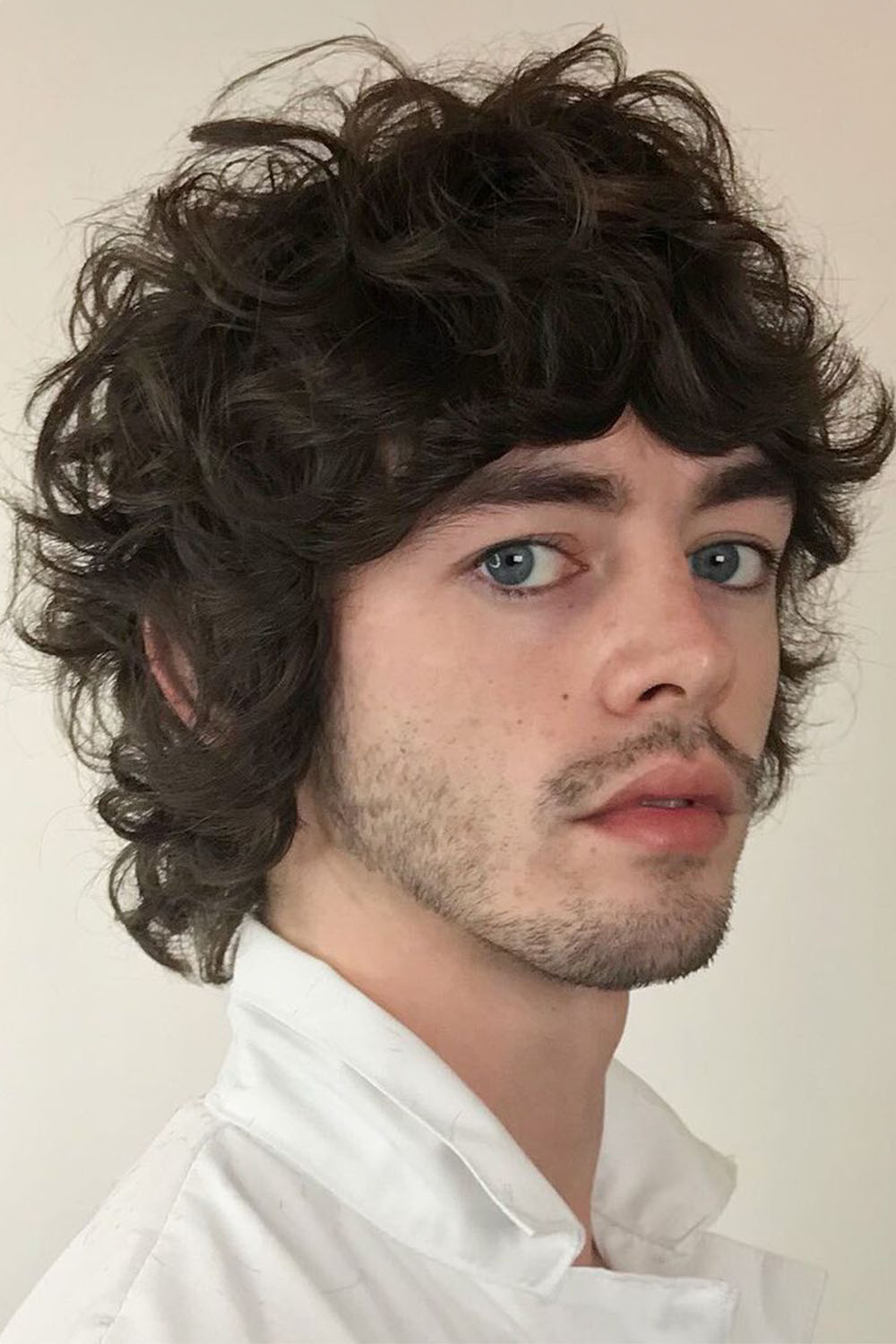 Men's Wolf Cut with Black Curls