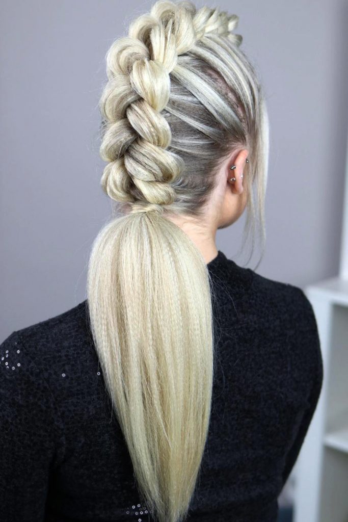Dutch Mohawk and Textured Ponytail