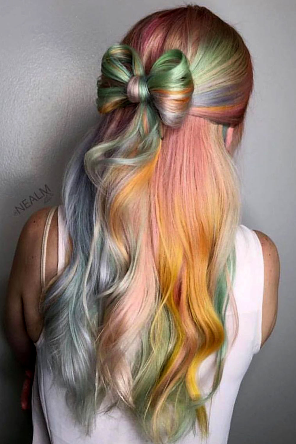 Colorfull School Hairstyles with Bow