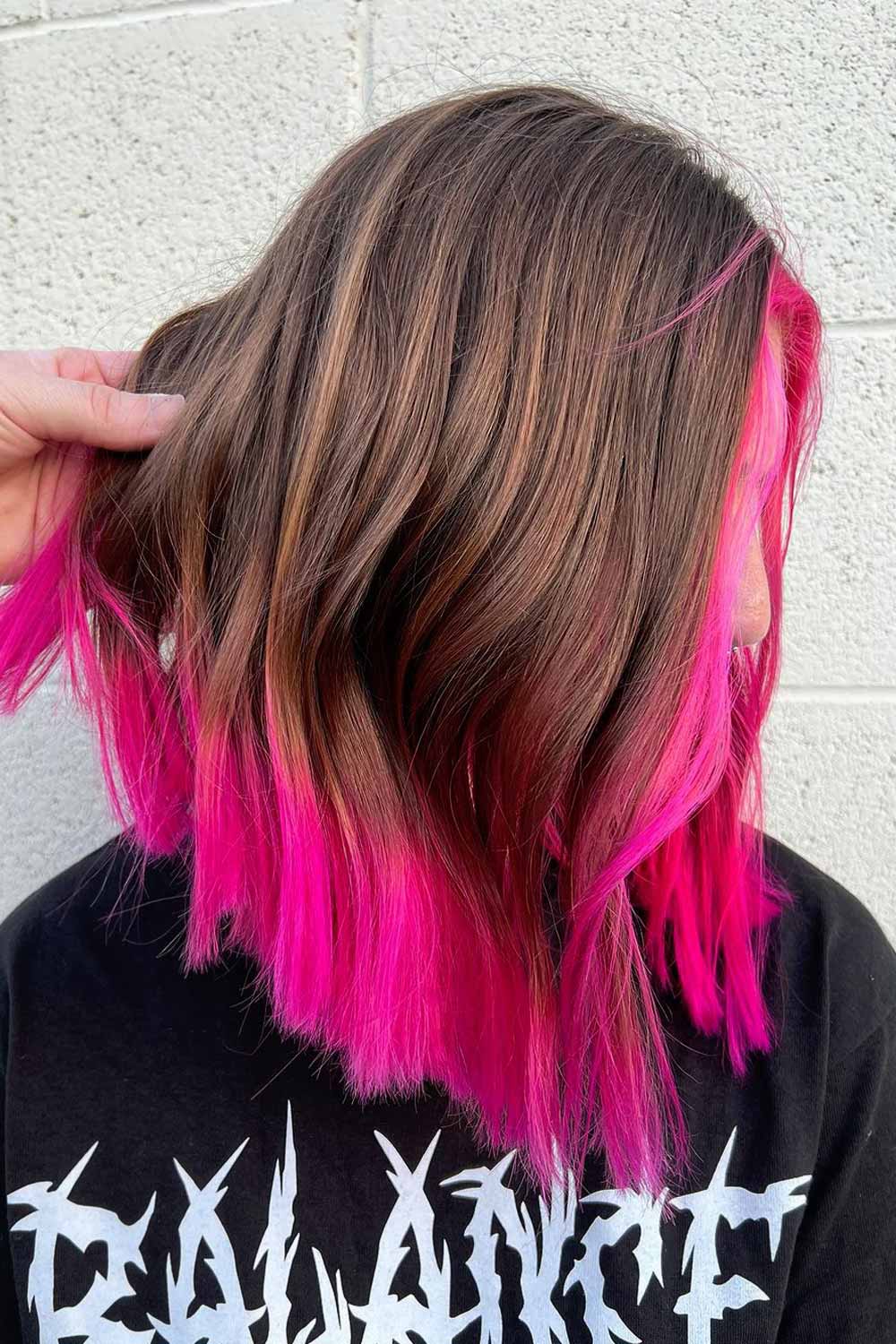 Barbie Look with Pink Dip Dyeing Short Hair
