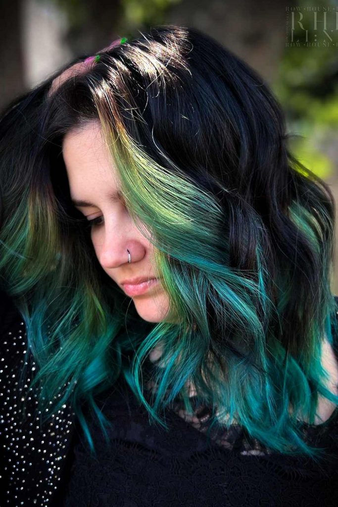 Mermaid Style Color Blocking Hair