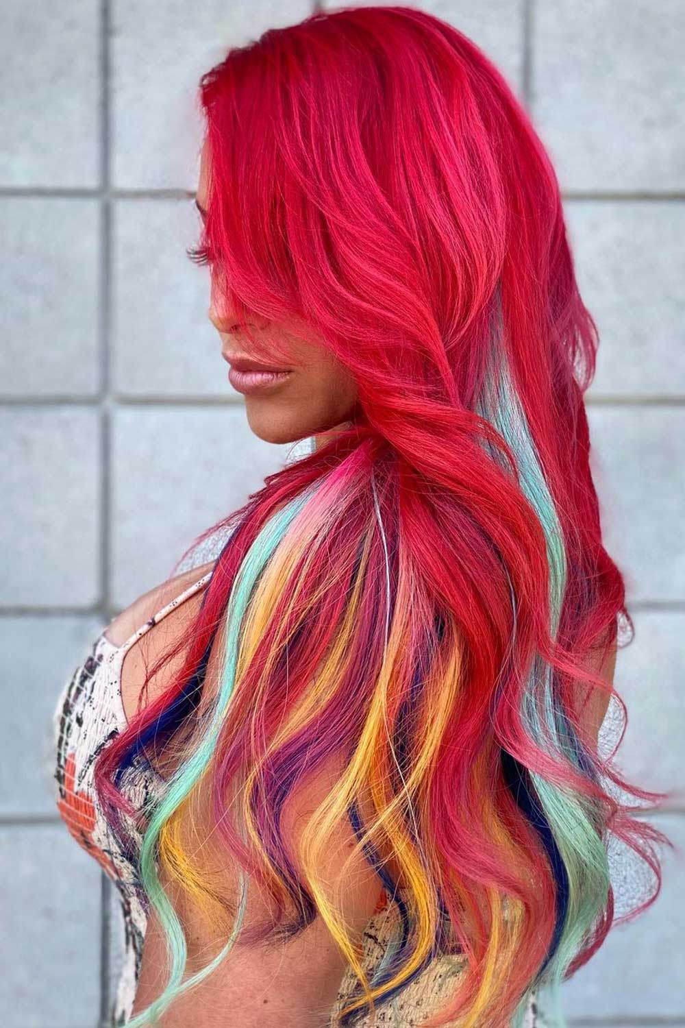 Bright Peekaboo Highlights with Pink Hair