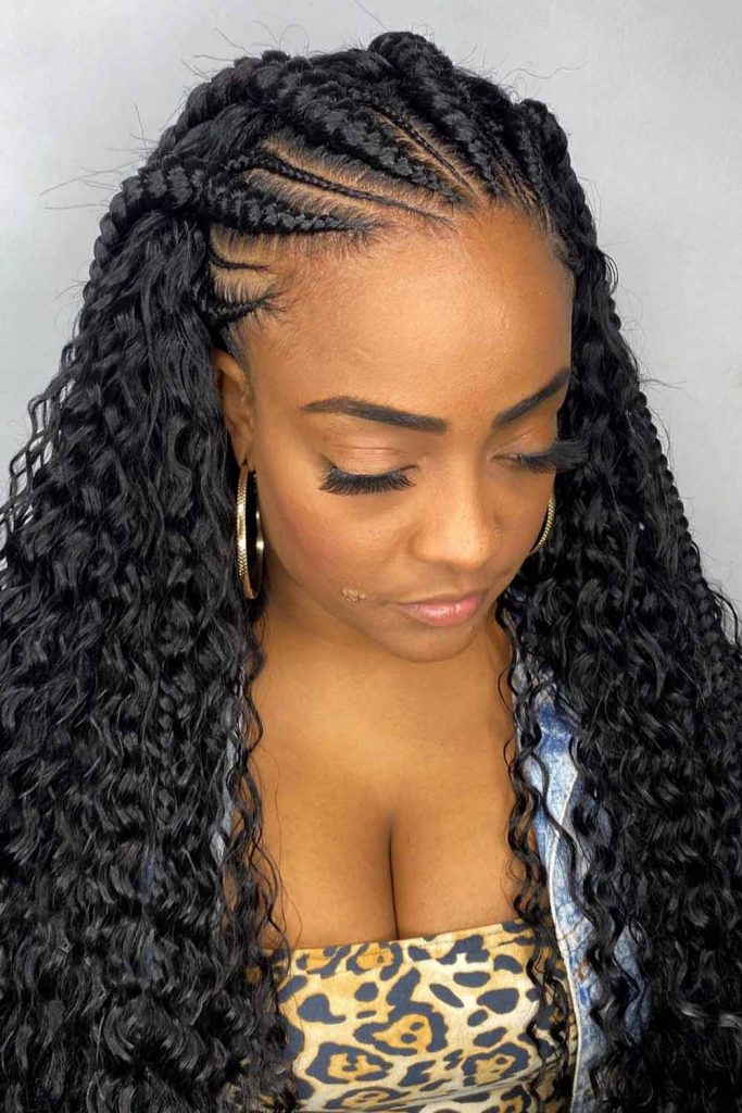 Long Braids With Curls